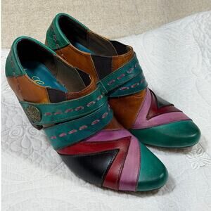 Elite by Corkys Women Multicolor 10 Sawtooth Leather Western Artsy Ankle Boots